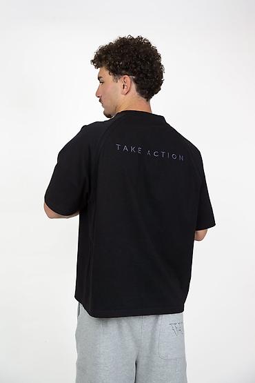 idman şort: Qara qısaqol unisex t‑şört - Rəng: qara - Ön hissə: sinədə — 4
