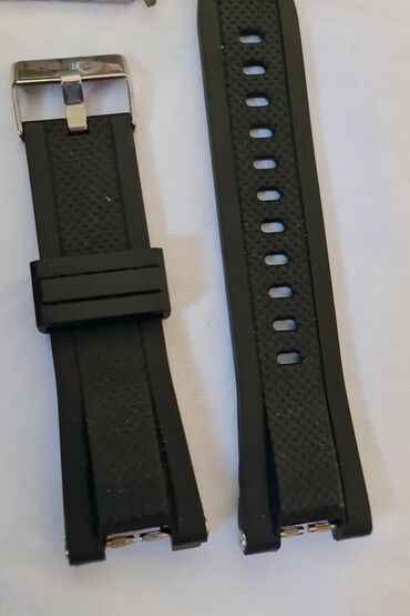 Dodaci za satove: Narukvica za sat, Materijal: Guma, bоја - Crna — 3