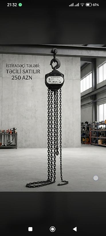 moydadir satilir: NETLIFT HSJ5 zəncirli ceraskal - Yükgötürmə gücü: 5 ton (rəqəmlədə — 2