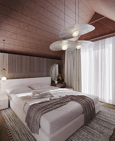 Tikinti işləri: «Barn House»: ▸ 60 m² — 2 yataq otağı, zal, studio tipli mətbəx — 8