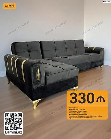Диваны: Künc divan – La Mini - Ölçülər: 260 × 160 sm - Mexanizm: Açılan — 1