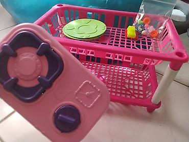 uşaq ucun telefon: Uşaq üçün mini mətbəx oyuncağı dəsti - İki mərtəbəli çəhrayı plastik — 1