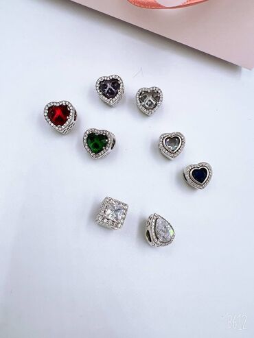 серебряный комплект с красными камнями: Серебряные Шармы для браслетов Пандора