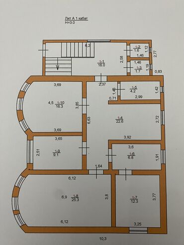дома в городе каракол: 250 м², 5 комнат, Бронированные двери, Парковка, Забор, огорожен
