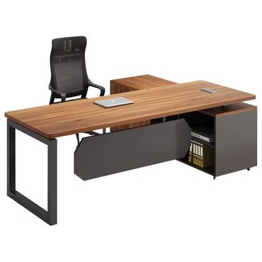 otag qaplari: Müasir ofis üçün L formalı idarəçi masa dəsti - Dizayn: Taxta