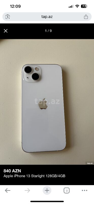 Apple iPhone: IPhone 13, 128 GB, Starlight -da lalafo.az — 1 Apple iPhone: IPhone 13, 128 GB, Starlight — 1