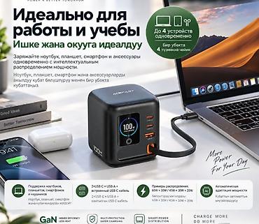 rey ben: Док-станция 4-в-1 Acefast Z10, 100W GaN Мощная настольная зарядная — 5