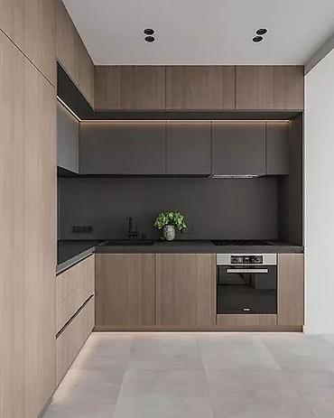 Кухонные гарнитуры: Кухонный гарнитур, цвет - Серый, МДФ — 65