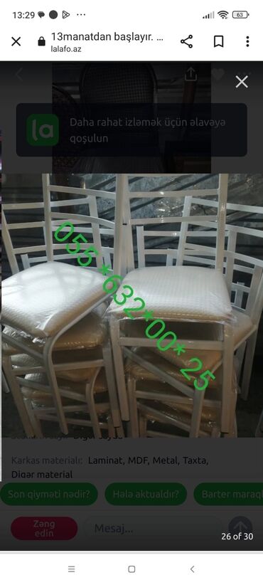 Sifarişlə restoran stulları: Metal, Azərbaycan, Parça, Pulsuz quraşdırılma, Zəmanətli, Kredit yoxdur -da lalafo.az — 20 Sifarişlə restoran stulları: Metal, Azərbaycan, Parça, Pulsuz quraşdırılma, Zəmanətli, Kredit yoxdur — 20