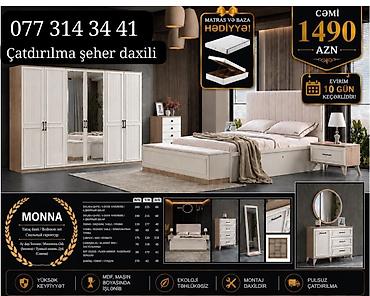 bufiklər: MONNA yataq dəsti Komplektə daxildir: - 4 qapılı dolab (2 güzgülü) – — 1