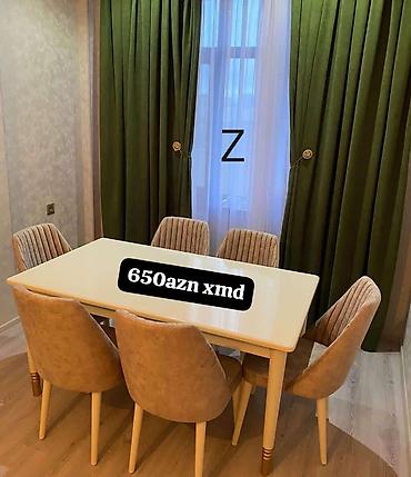 isti: Qonaq otağı üçün, Yeni, Açılmayan, Dördbucaq masa, 6 stul — 1
