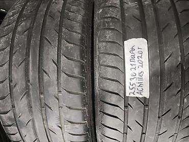 255: 255/30 R21. Маркировка на фото: Achilles, 2020 год. Асимметричный — 1
