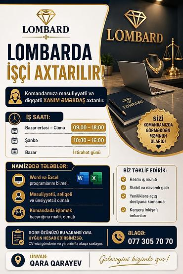 bakı iş elanları ofisiant: Ofis menecer, katib tələb olunur — 1