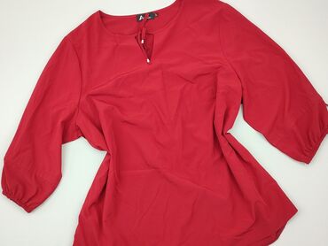 czerwone spódniczka w białe grochy: Bluzka Damska, 3XL, stan - Dobry