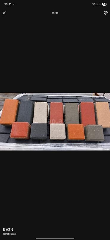 Beton plitələr: Rəngli səki daşları – zavod istehsalı - İkiqat qatlı vibropress — 15