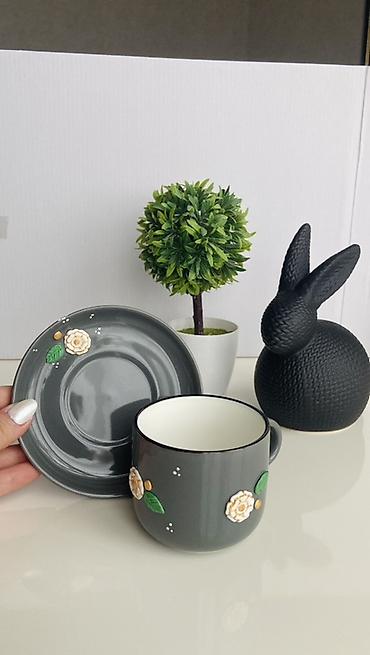 sərv: Çay dəsti, rəng - Boz, Keramika — 8