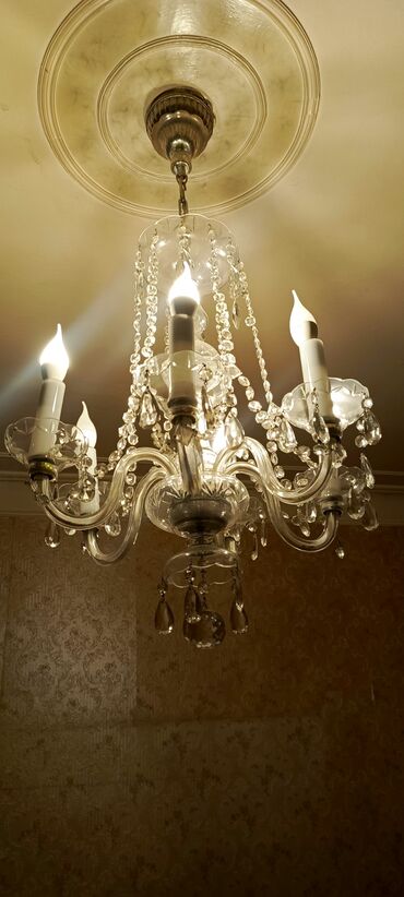 Bağ işıqları: Çılçıraq, 6 lampa, Xrustal