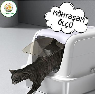 Зоотовары: Böyük ölçülü BIO-TUALET – pişiklər üçün qapalı qum qabı - Ölçü: 60.6sm — 2