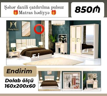 *Yataq dəsti kupe dolabla qiymeti 850azn ✔️Rəng seçimi var ✔️Şəhər
