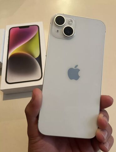 samsung telifon: IPhone 14, 128 GB, Ağ, Face ID, Simsiz şarj, Sənədlərlə