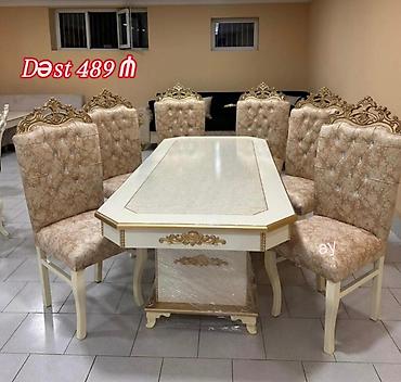 ber ber stolu: Qonaq otağı üçün, Yeni, Açılan, Dördbucaq masa, 6 stul — 1