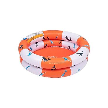 tomos testera: Swim Essentials dečiji bazen 60 cm – narandžasto-bele pruge sa morskim — 1