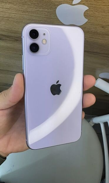 Apple iPhone: IPhone 11, Б/у, 128 ГБ, Deep Purple, Защитное стекло, Чехол, 75 %