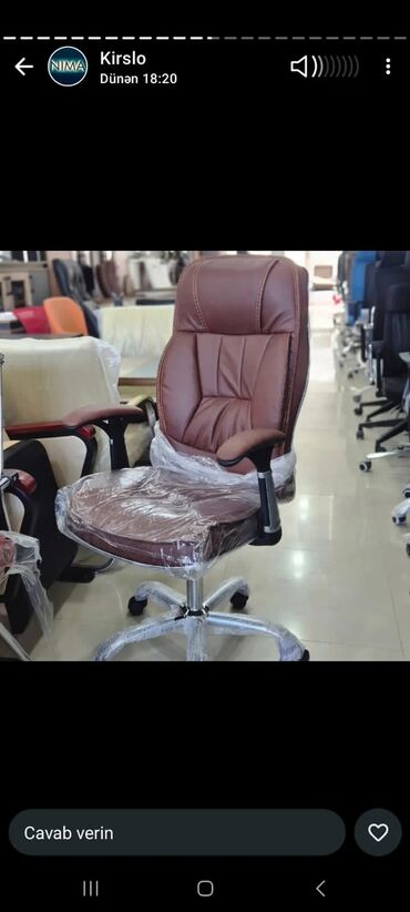 Ofis və oyun kresloları: Yeni, Təkərli, Qolları tənzimlənir, Dəri — 21