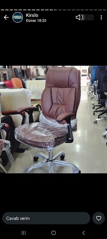 ofis dolablari: Yeni, Təkərli, Qolları tənzimlənir, Dəri — 10