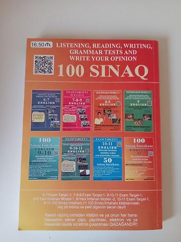 Testlər: Məhsul: 100 Sınaq İmtahanı – English 11. 16 manata alınıb, heçnə — 2