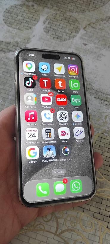 telefon iphone 14: IPhone 15 Pro Max, 256 GB, Natural Titanium, Face ID — 1