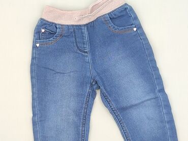 spodnie woskowane czarne: Denim pants, George, 12-18 months, condition - Very good