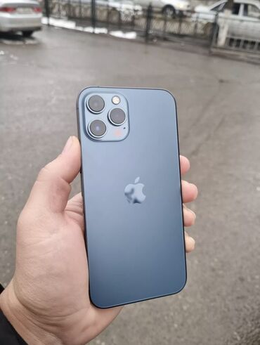 Apple iPhone: IPhone 12 Pro Max, Б/у, 256 ГБ, Blue Titanium, Зарядное устройство, Защитное стекло, Чехол, 87 %