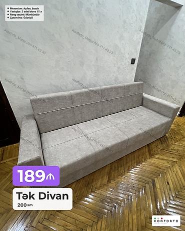 Tək Divan – 200 sm - Mexanizm: Açılan, bazalı (yataq funksiyalı lalafo.az -da Tək Divan – 200 sm - Mexanizm: Açılan, bazalı (yataq funksiyalı