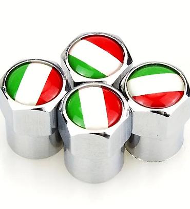 servo bubanj golf 4: Set metalnih kapica za ventile guma – italijanska zastava (4 kom) - — 2