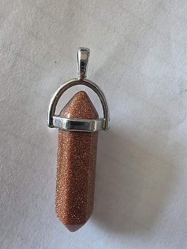 Aksesuarlar: Qızılqum daşı (Goldstone) asmalı kulon - Material: Parıltılı — 2