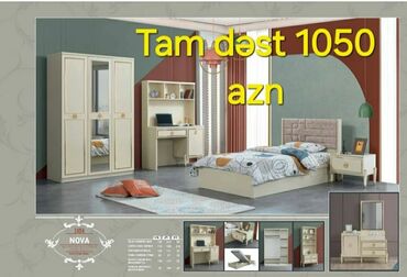 Yataq otağı dəstləri: İkinəfərlik çarpayı, Dolab, Termo, 2 tumba, Azərbaycan, Yeni — 20