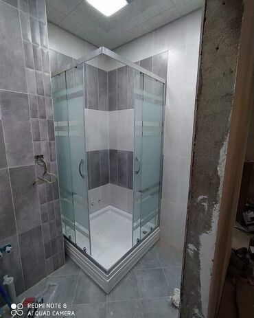 Duş kabinaları, arakəsmələr: Yeni Üstü açıq kabina, Künc üçün, Pulsuz çatdırılma — 19