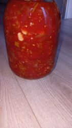 Tərəvəzlər: Ev üsulu acılı pomidor sousu – bankada - Tərkib: pomidor, acı bibər