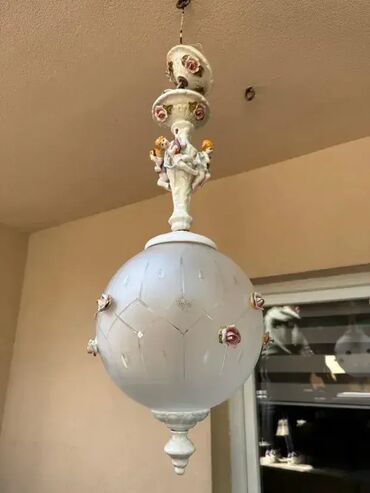Ostali stilski nameštaj: Stari luster - keramika 💡✨ Stari luster sa keramikom i staklenom — 2