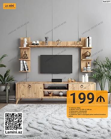 TV altlığı: Məhsul: Televizor altlığı və divar rəf dəsti (Kod: 5377) — 1