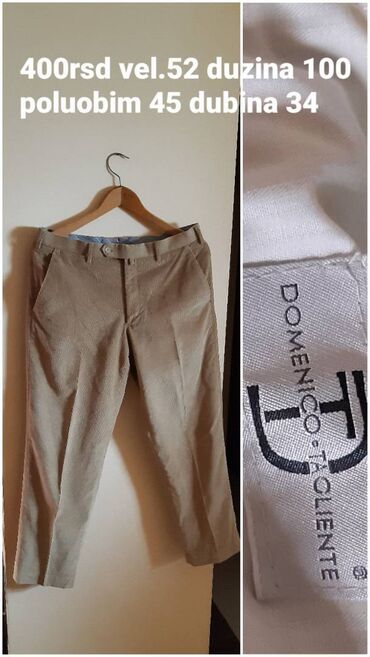 braon muske pantalone: Pantalone vel.52 Odlican kvalitet Slanje postexpresom preko poste se