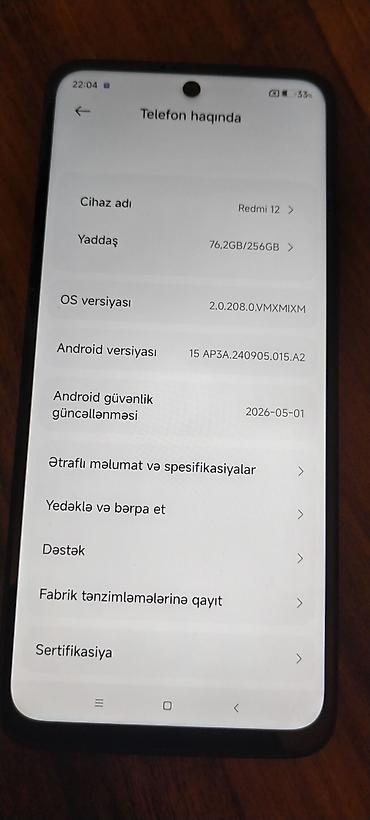 infinix zero flip: Redmi 12, 256 GB, rəng - Qara, Sensor — 4