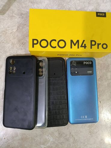 чехол на редми нот 12: Poco M4 Pro, Колдонулган, 128 ГБ, түсү - Көгүлтүр, 2 SIM