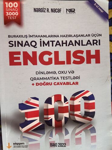 1 ci sinif testleri azerbaycan dili: Nergiz R Necef ingilis dili 100 sinaq. Ici temizdir,az istifade olunub