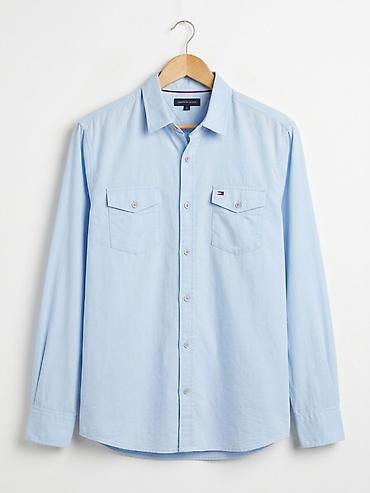 Рубашки: Мужская рубашка, Tommy Hilfiger, 2XL, цвет - Голубой — 1