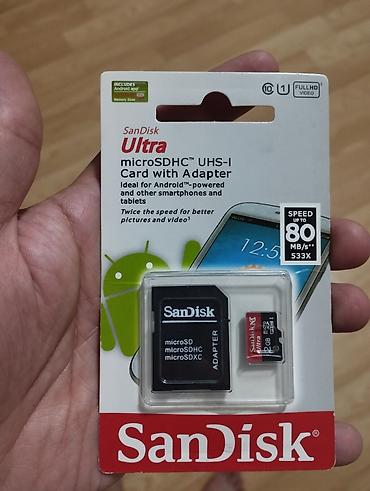 sd: SanDisk Ultra microSDHC UHS‑I yaddaş kartı + SD adapter - Model — 1