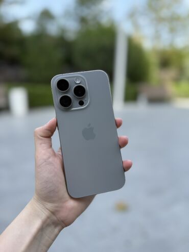 Apple iPhone: IPhone 15 Pro, 128 GB, Natural Titanium, Zəmanət, Face ID, Sənədlərlə