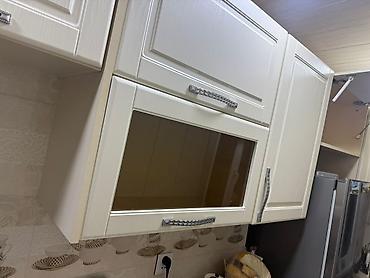 mdf divar panelleri: Mətbəx üçün asma dolablar dəsti - Rəng: krem/şampan ağ - Material — 1