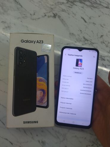 Samsung: Samsung Galaxy A23, 128 GB, rəng - Boz, Düyməli, Sensor, Barmaq izi